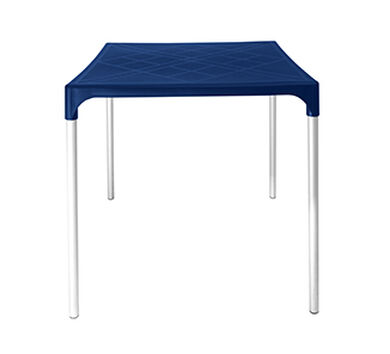 Mesa Plástica ONE 75x70x70cm Patas Metálicas Azul Oscuro