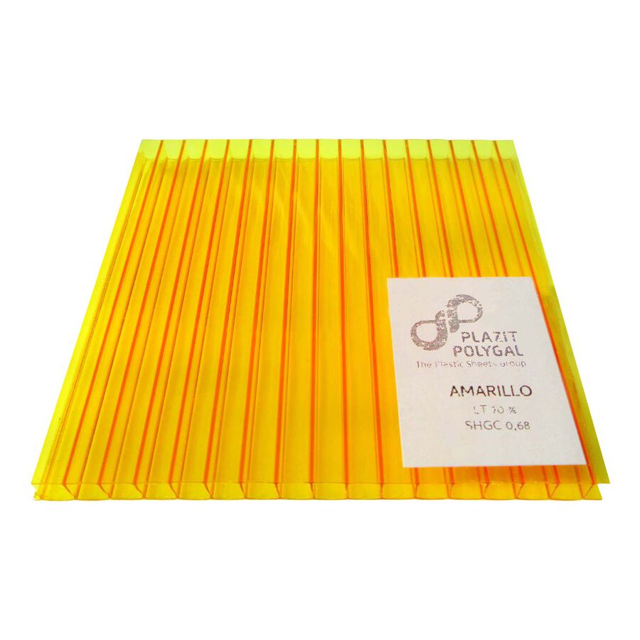 Policarbonato Alveolar 6mm 2 Caras UV Amarillo 2,1x11,6mts image number null