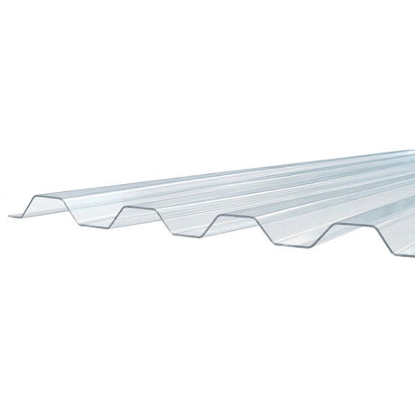 Policarbonato Corrugado Greca 0,7mm Transparente 0,81x2mts image number null