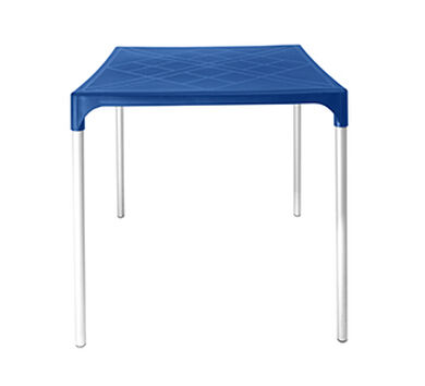 Mesa Plástica ONE 75x70x70cm Patas Metálicas Azul