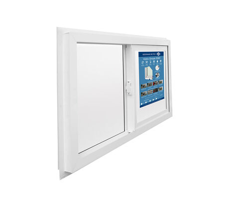 Ventana PVC Vidrio Simple Corredera Advance 91x50cm Blanco image number null