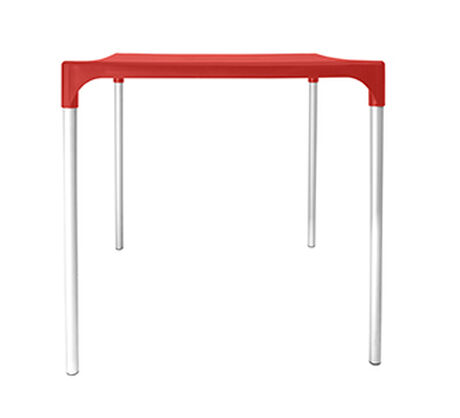 Mesa Plástica ONE 75x70x70cm Patas Metálicas Rojo Claro image number null