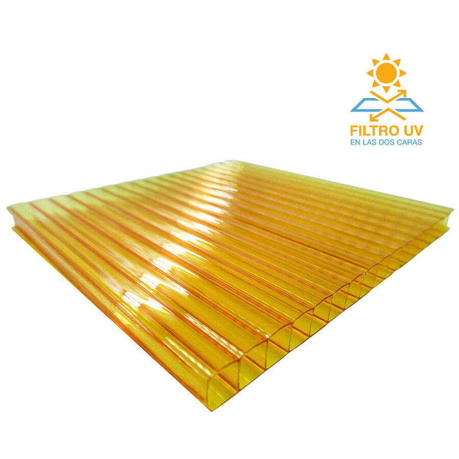 Policarbonato Alveolar 6mm 2 Caras UV Amarillo 2,1x11,6mts image number null