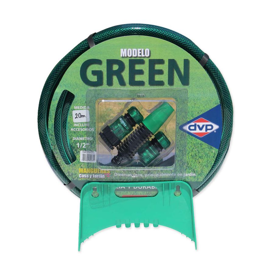 Manguera de Riego 1/2" Malla Kit Completo Verde Oscuro 20mts image number null