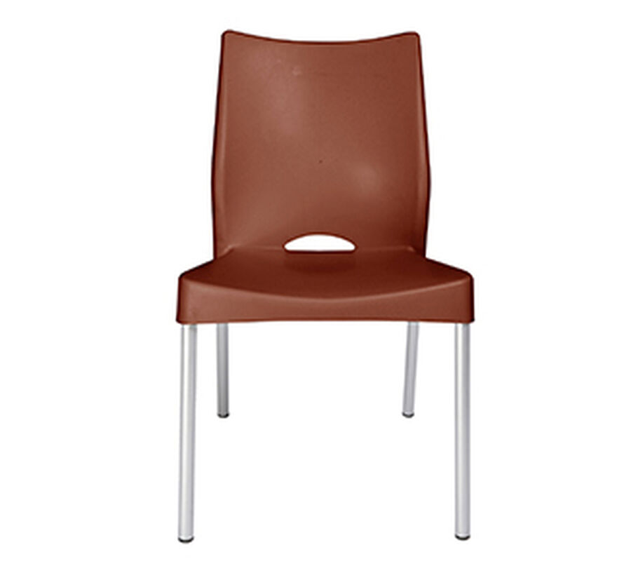 Silla Plástica ONE Patas Metálicas Café image number null