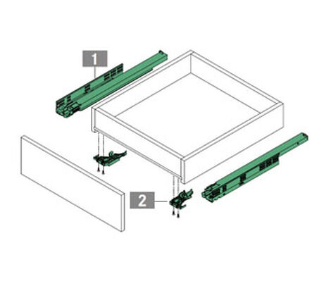 Corredera Telesc&oacute;pica Oculta 50cm Cierre Suave Par image number null