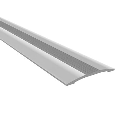 Cubrejunta Metálica Plana con Perforaciones 40x2mm Plata 1mt