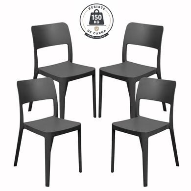 Pack Silla Minimal 4 un Negra