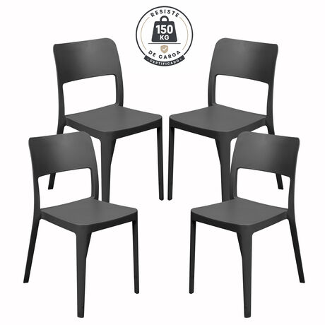 Pack Silla Minimal 4 un Negra image number null