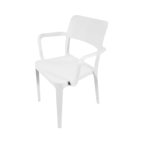 Silla Minimal con Apoya Brazos Blanco image number null