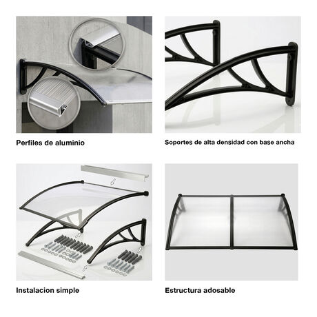 Alero Ultra Policarbonato Compacto Curvo Opal 1,0x1,2mts image number null