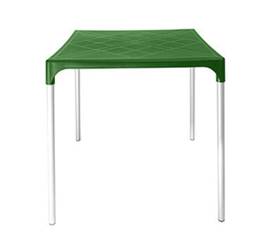 Mesa Plástica ONE 75x70x70cm Patas Metálicas Verde