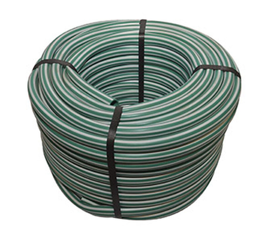Manguera de Riego 1" Estriada Verde con Blanco 50mts image number null
