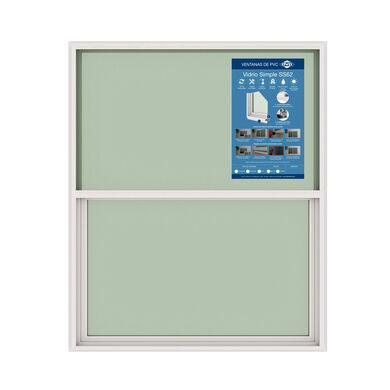 Ventana PVC Vidrio Simple Guillotina Advance 50x60cm Blanco