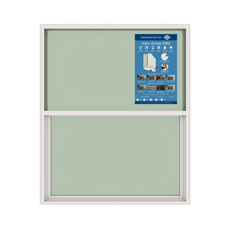 Ventana PVC Vidrio Simple Guillotina Advance 50x60cm Blanco image number null