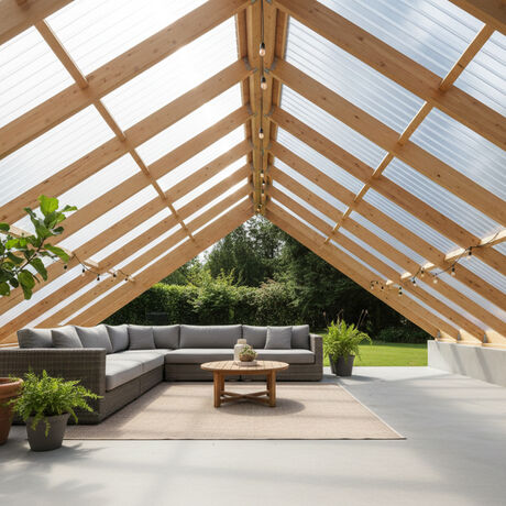 Cumbrera Policarbonato Ondulado 24x24x81cm Transparente 7mm image number null