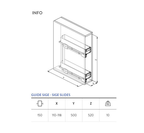 Especiero Extraíble 15cm Proline 2 Bandejas Gris image number null