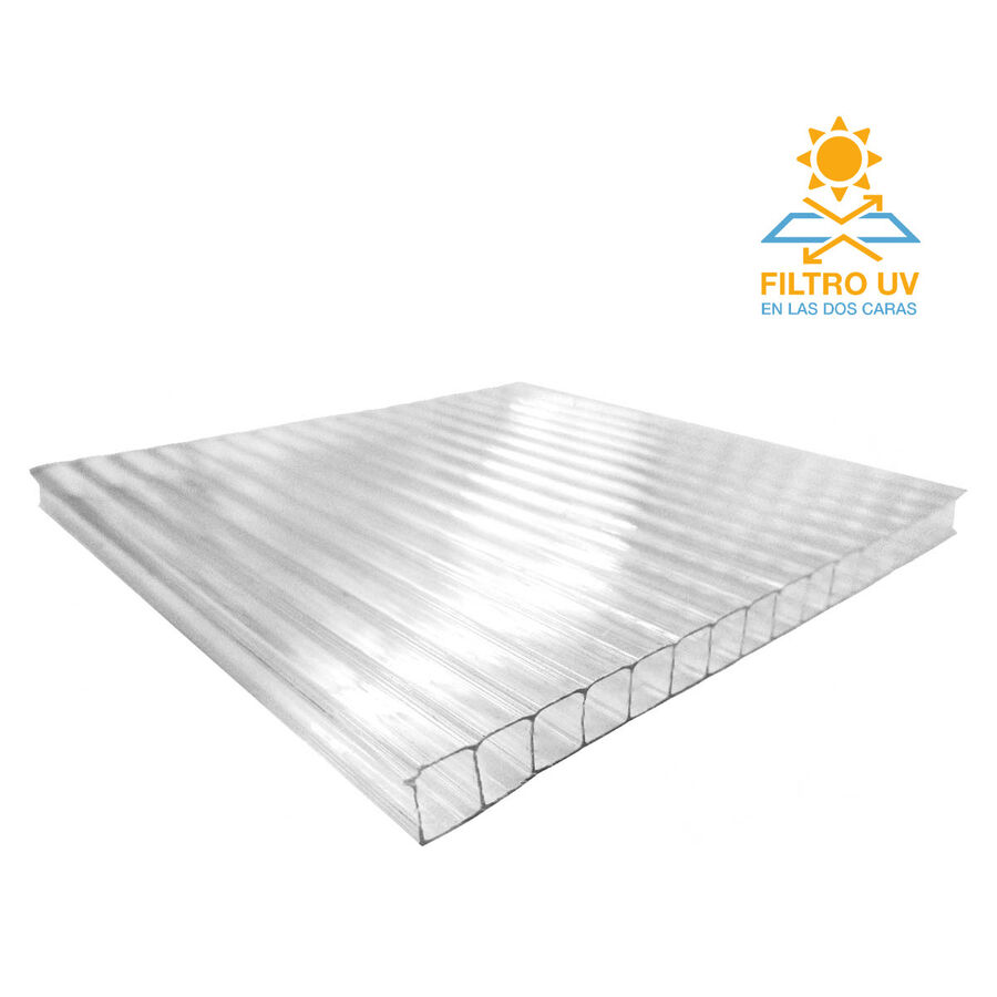 Policarbonato Alveolar 6mm 2 UV Transparente 2,1x3,25mts image number null