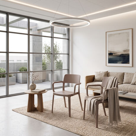 Silla Minimal con Apoya Brazos Taupe image number null
