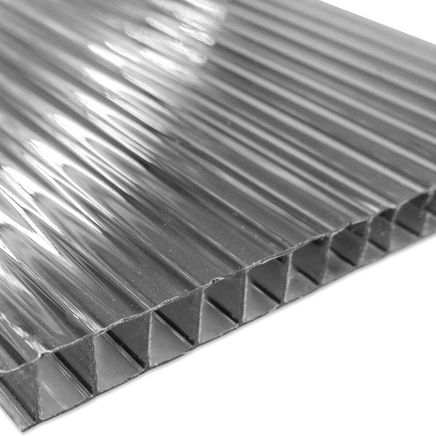 Policarbonato Alveolar 6mm 2 Caras UV Gris Reflectivo 2,1x4,5mts image number null