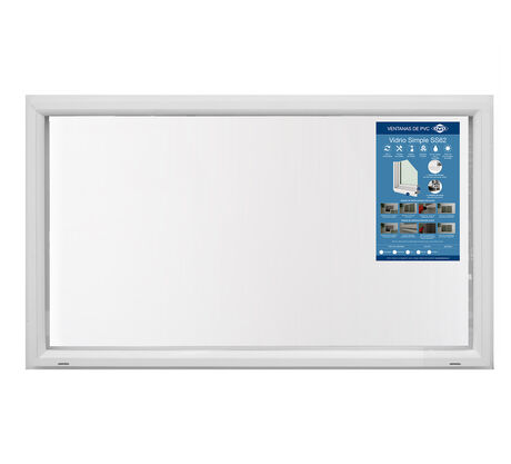 Ventana PVC Vidrio Simple Fija Advance 120x70cm Blanco image number null