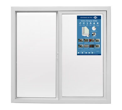 Ventana PVC Vidrio Simple Corredera Advance 100x100cm Blanco