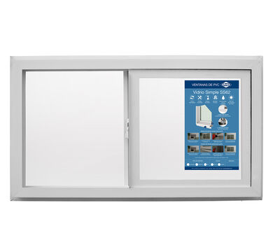 Ventana PVC Vidrio Simple Corredera Advance 91x50cm Blanco