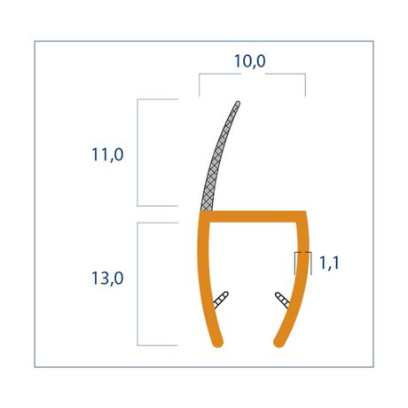 Burlete Shower Door 8mm Aleta Lateral Flex Transparente 2,2mts image number null