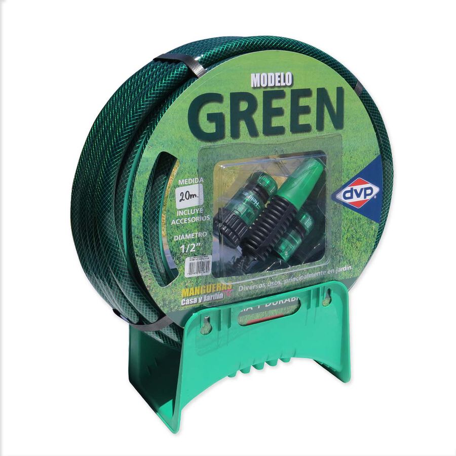 Manguera de Riego 1/2" Malla Kit Completo Verde Oscuro 20mts image number null