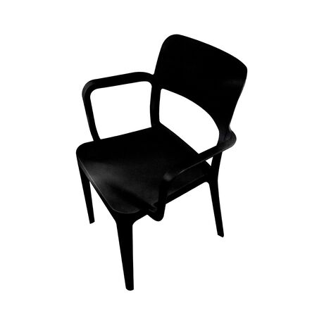 Silla Minimal con Apoya Brazos Negro image number null