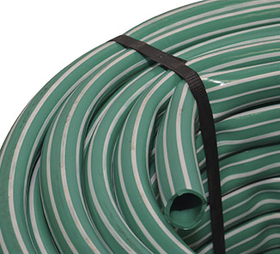 Manguera de Riego 1" Estriada Verde con Blanco 50mts image number null