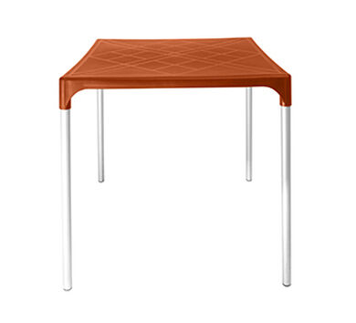 Mesa Plástica ONE 75x70x70cm Patas Metálicas Naranjo