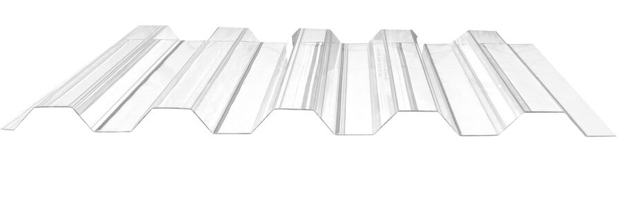 Policarbonato Corrugado Greca 0,5mm Transparente 0,81x3,0mts image number null