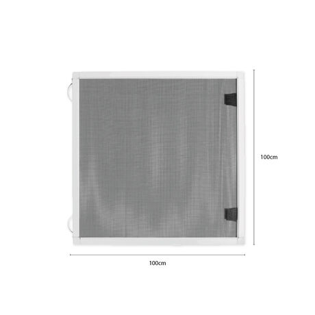 Mosquitero para Ventanas 100x100cms Kit Ajustable Blanco image number null