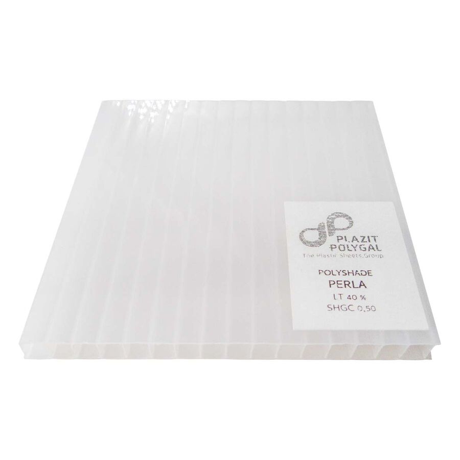 Policarbonato Alveolar 6mm 2 Caras UV Perla Reflectivo 2,1x11,6mts image number null