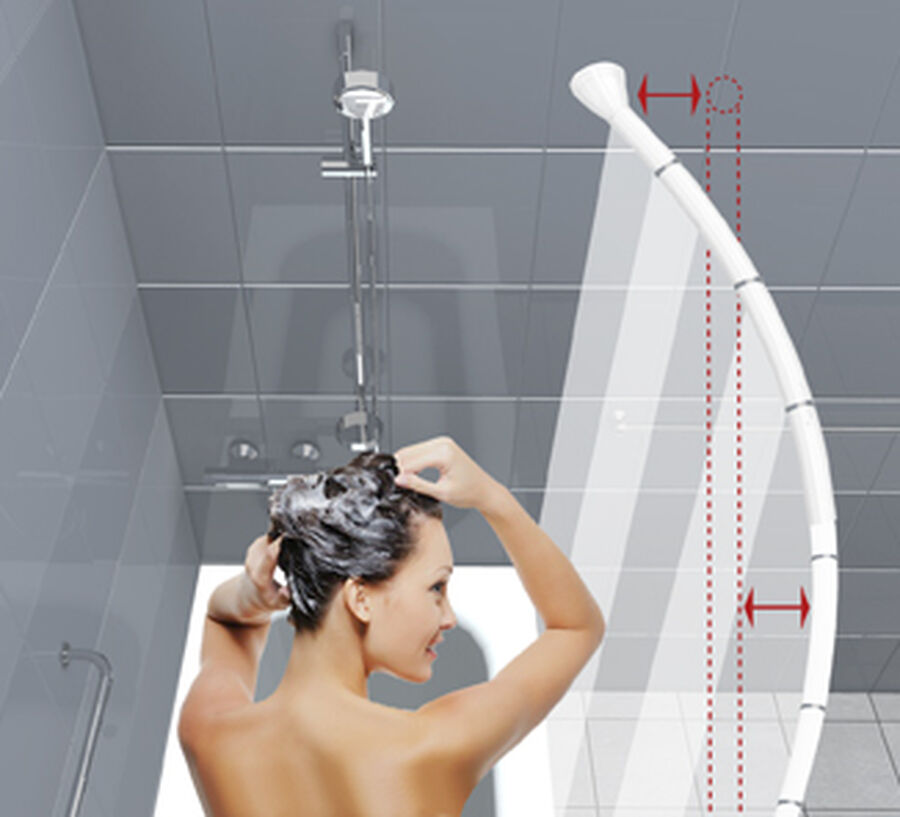 Barra Cortina de Baño Extensible Curva 1,0 a 1,6mts Blanco 20 un image number null