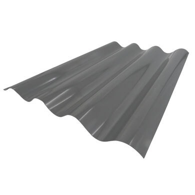 Policarbonato Polionda No Traslucido 0,7mm Gris Reflectivo Mate 0,81x2,5m