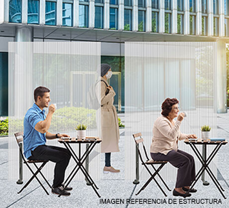 Biombo Premium 0,7x2,0mts Con Topes Opal image number null