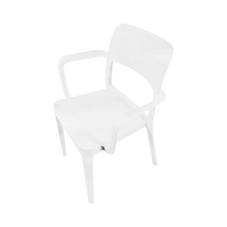 Silla Minimal con Apoya Brazos Blanco image number null