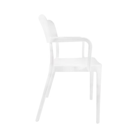 Silla Minimal con Apoya Brazos Blanco image number null