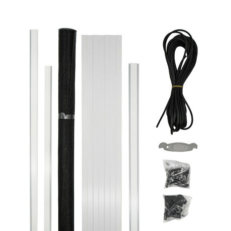 Mosquitero para Puerta Abatible 100x240cms Kit Ajustable Blanco image number null