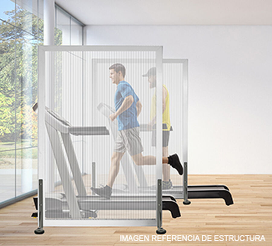 Biombo Premium 0,7x2,0mts Con Topes y Marco Gris image number null