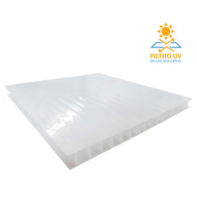 Policarbonato Alveolar 6mm 2 Caras UV Opal 1,05x2,9mts