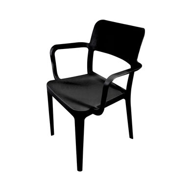 Silla Minimal con Apoya Brazos Negro