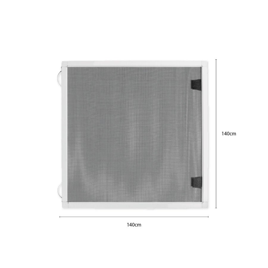 Mosquitero para Ventanas 140x140cms Kit Ajustable Blanco image number null