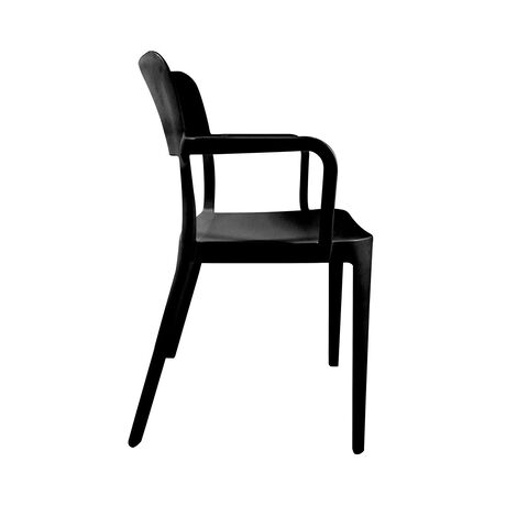 Silla Minimal con Apoya Brazos Negro image number null