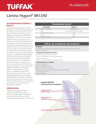 HYGARD® CG750 LÁMINA DE POLICARBONATO