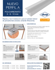 Perfil A para policarbonato proyecto hogar arquitectura