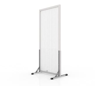 Biombo Premium 0,7x2,0mts Con Topes y Marco Opal