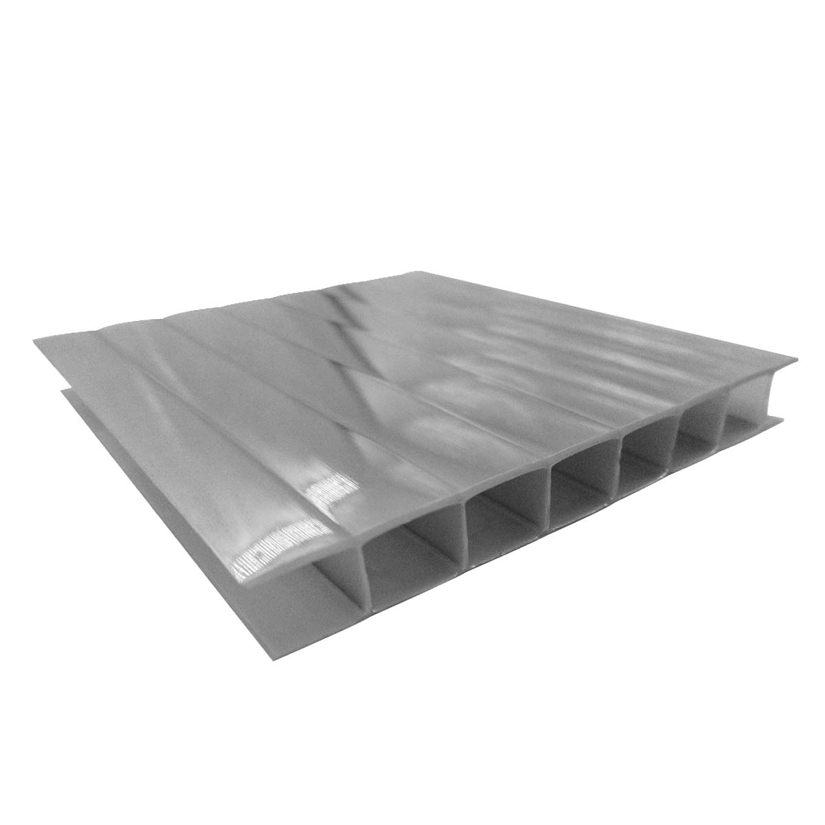 Policarbonato Alveolar 2,1x11,6x10mm Gris Metálico Reflectivo